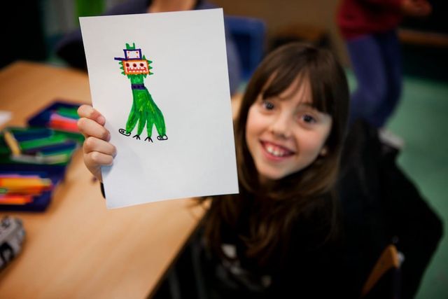 Photo from the original post "Kids in Spain find that Collaborative Art Works", 2012.