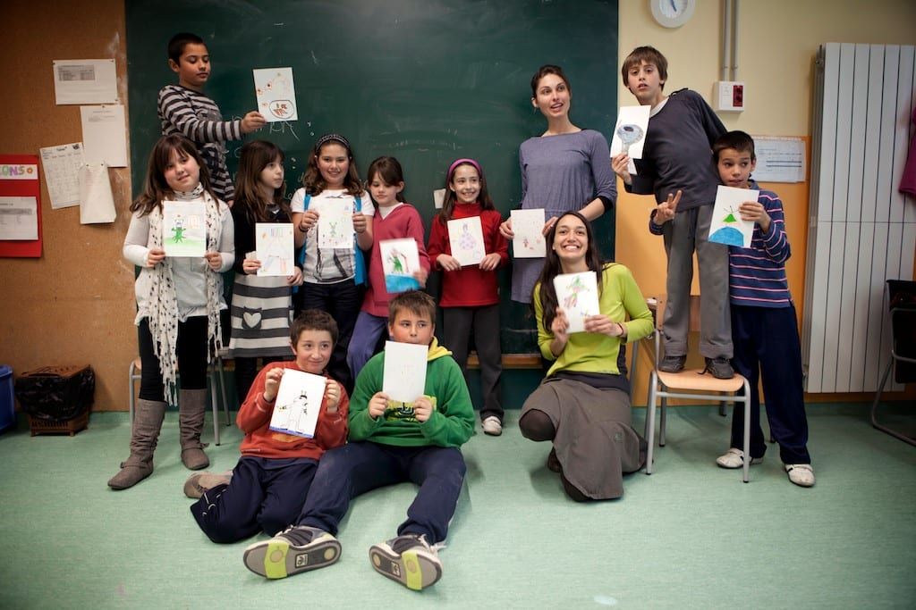 Photo from the original post "Kids in Spain find that Collaborative Art Works", 2012.