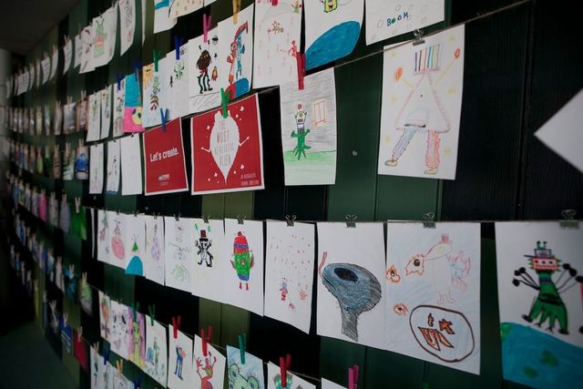 Photo from the original post "Kids in Spain find that Collaborative Art Works", 2012.