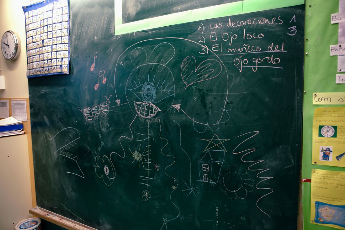 Photo from the original post "Kids in Spain find that Collaborative Art Works", 2012.